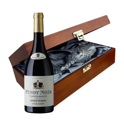 Castelbeaux Pinot Noir 75cl Red Wine In Luxury Box With Royal Scot Wine Glass